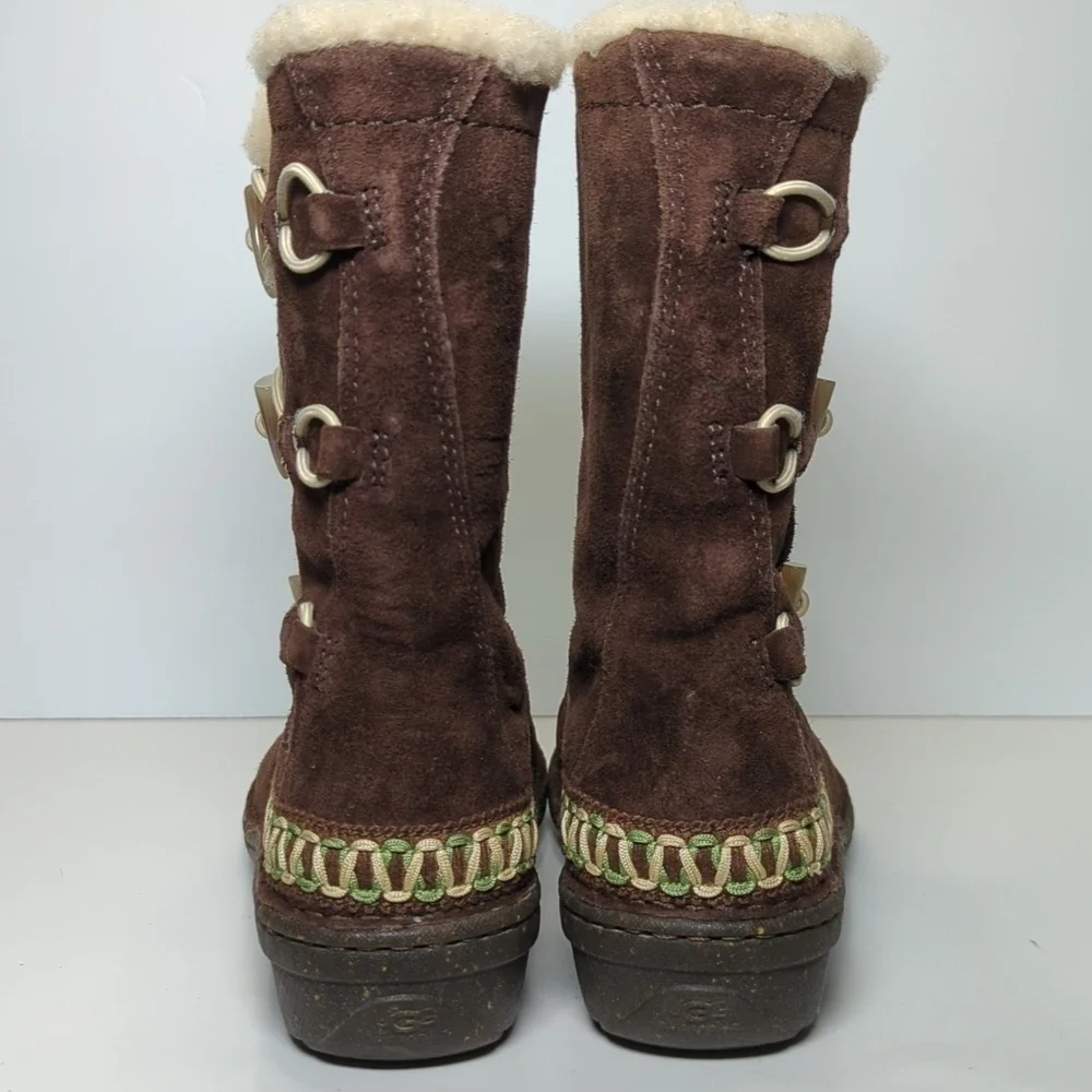 UGG Australia Kona Brown sheepskin winter boots womans size 6 EU 37